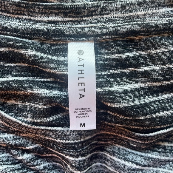 Athleta Breezy Tank Black/Gray/White stripes size M EUC‎ - Picture 4 of 9